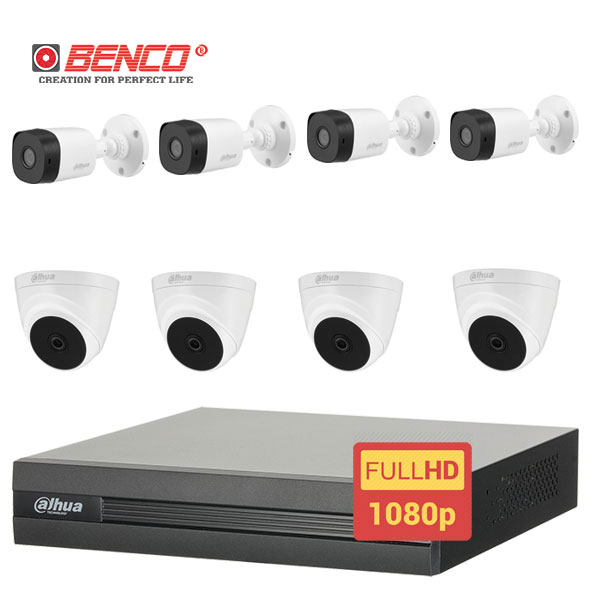 Lắp Đặt Trọn Bộ 8 Mắt Camera Dahua 2.0 BEN-8020DH Giá Rẻ